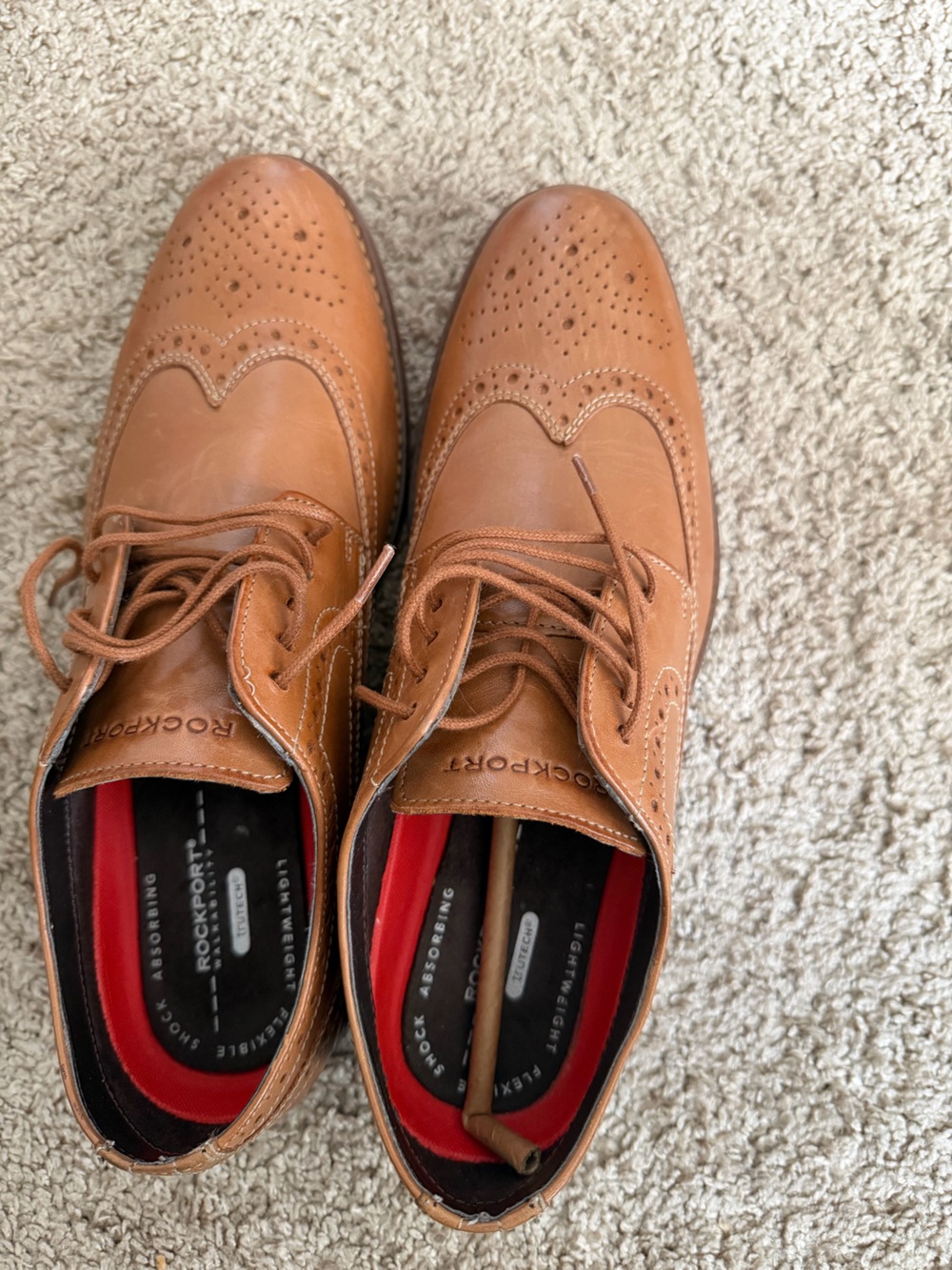 Rockport Men's Brown Leather Wingtip Oxfords